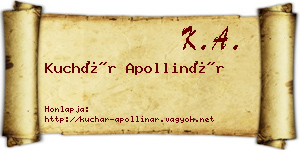 Kuchár Apollinár névjegykártya